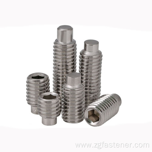 Stainless steel Hexagon socket set screws with dog point